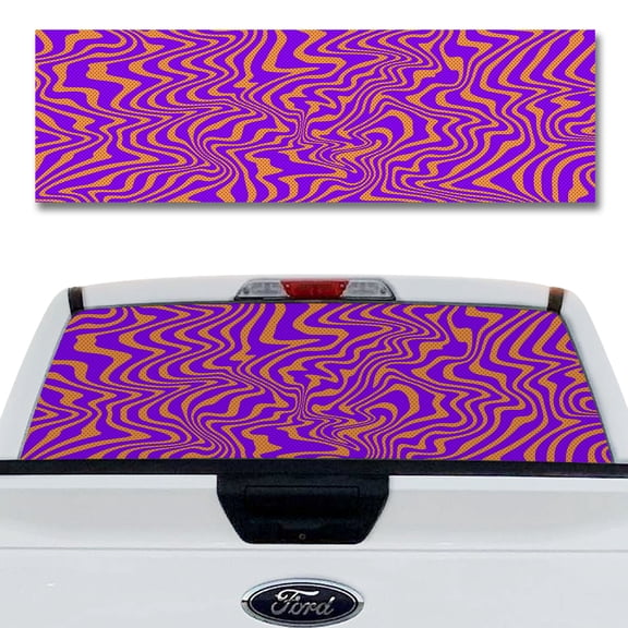 Rear Window Decal for Trucks – Jitter Zebra 58 x 18 Inches, Weatherproof Perforated Vinyl See-Through Graphic, Fits Most Pickup Trucks & SUVs