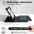 thumbnail image 5 of Kenke for iPad (A16) 11th/10th Gen 11/10.9 inch 2025/2020 case with Keyboard, Round Key, 7 Color Backlit, Multi-Touch Trackpad, Detachable Wireless Keyboard, Folio Cover with Pencil Holder, Black, 5 of 10