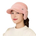 thumbnail image 5 of Eoperou Women Earflap Hat Solid Color Empty Top Stretch Autumn Winter Windproof Sun Protection Knitted Baseball Hat Riding Supplies, 5 of 8