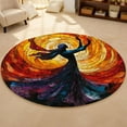 thumbnail image 4 of Rainbow Mandala Round Area Rug, bright boho circle carpet for kids room, play area or dorm, soft washable non-slip floor mat, fun colorful home décor accent for creatives, 4 of 6