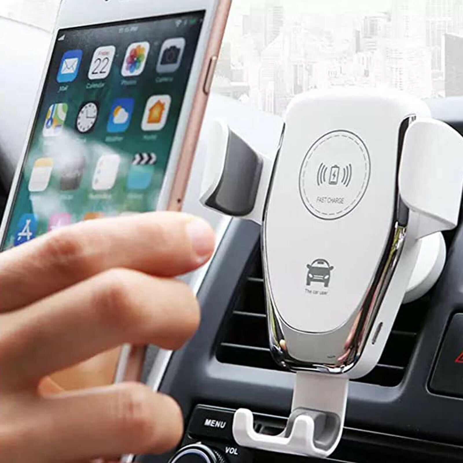 Caricatore Auto USB-C Bianco Con Cavo 1m Per IPhone 11/12/13/SE/XR/XS/MAX E Altri