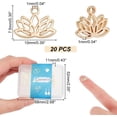 thumbnail image 2 of 1box 20Pcs Lotus Flower Charms Stainless Steel Pendants Golden Lotus Flower Charms Hollow Dangle Charms for Necklace Bracelet Earring Jewelry Making DIY Crafts Hole: 1mm, 2 of 7
