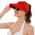 thumbnail image 2 of HJYCHN Women's Wide Brim Sun Hat UPF 50+ Breathable Summer Beach Outdoor Adjustable Sun Headwear For Travel And Sports Activities Red One Size, 2 of 5