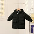 thumbnail image 3 of Hotiary Toddler Boys Girls Warm Winter Coat Baby Mid Long Hooded Windproof Puffer Jacket Kids Padded Down Outwears with Pockets for 3-12 Years Black, 3 of 6