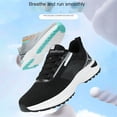 thumbnail image 5 of XIMIN Women's Wide Toe Box Walking Shoes with Arch Support Orthotic Sneakers for Plantar Fasciitis Heel and Foot Pain Relief Natural Foot Shape Tennis WhiteBlack (8.5, Black), 5 of 6