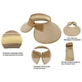 thumbnail image 2 of Simplicity Women's Roll Up Wide Brim Straw Sun Visor Striped_Beige/White, 2 of 5