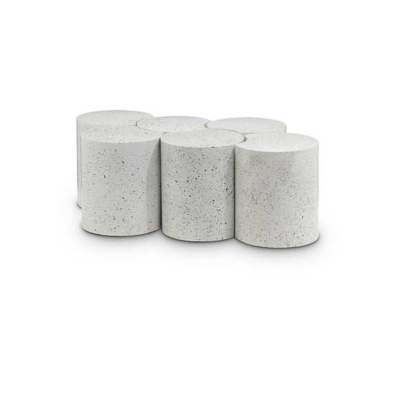 Meridian Furniture Dimple 6 Piece White Terrazzo Pattern Iron Metal Coffee Table