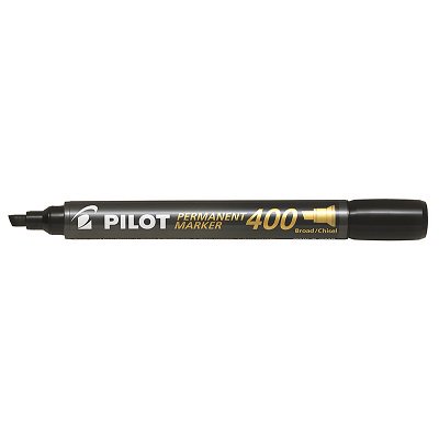 Marqueur Permanent, Pilot 400, Pointe Biseautée, Noir, 12/pqt