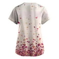thumbnail image 3 of Hearthz S-5XL Valentine Scrub Tops for Women Love Heart Graphic Scrub Tops Women Plus Size V Neck Short Sleeve Nurse Uniform with Pocket, 3 of 3