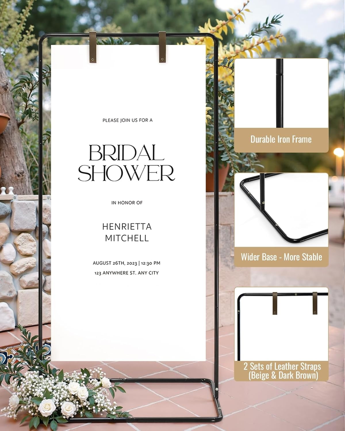 Wedding Welcome Sign Stand, Welcome to our Wedding Sign Holder