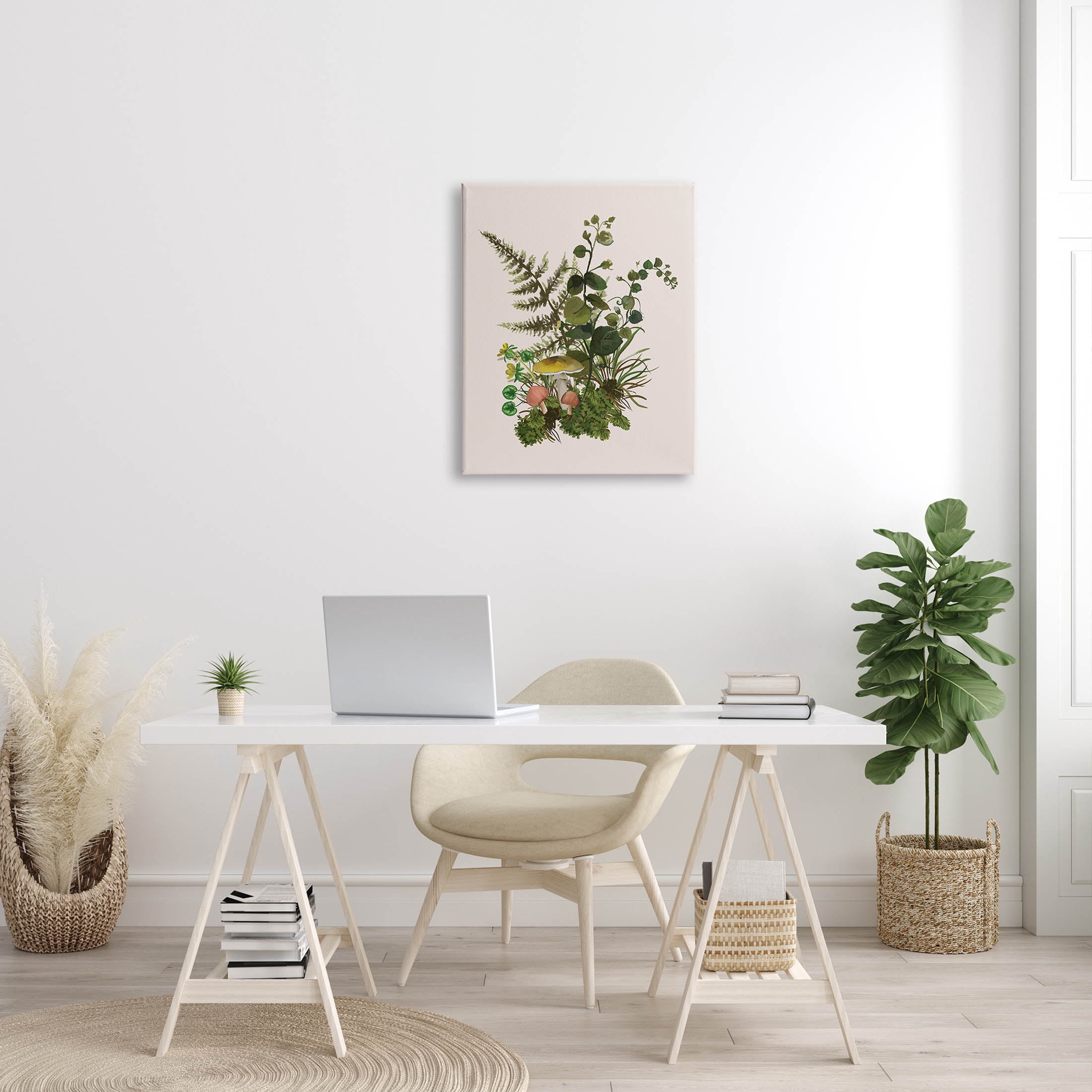 Botanical Nature Mushroom Sprigs Botanical & Floral Graphic Art Gallery Wrapped Canvas Print Wall Art