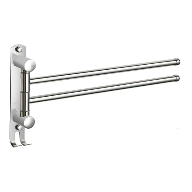 Toallero de pared, organizador de toallas, colgador de toallas, barra para toallas de ducha 2 brazos 34.5x18 cm