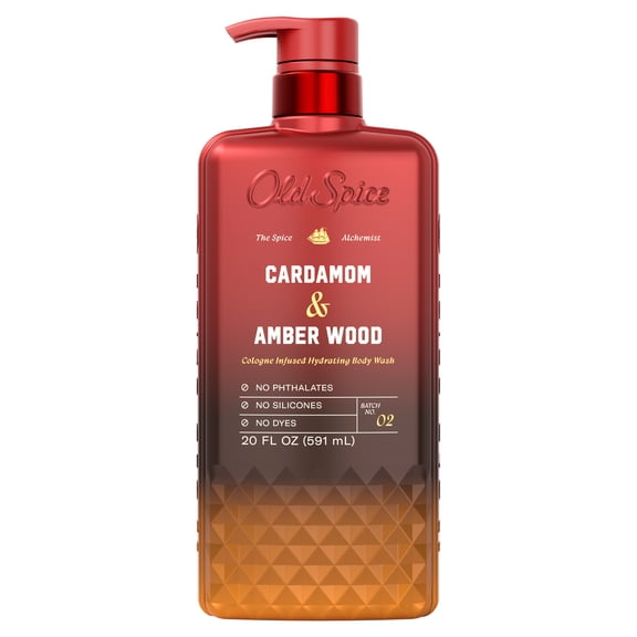 Old Spice Body Wash for Men, The Spice Alchemist Collection, Cardamom and Amber Wood, 20 fl oz