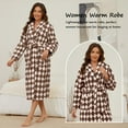 thumbnail image 3 of Robes for Women – AMITOFO Thick Fluffy Fleece Womens Robe, Long Plaid Bathrobe with Pockets and Belt, Soft Warm Sleepwear for Spa, Home & Winter L-XL, 3 of 7