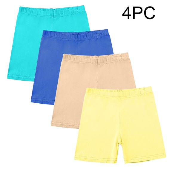 4 Pack Toddler Girls Biker Shorts Under Dress Safety Dance Cartwheel Shorts for Kids