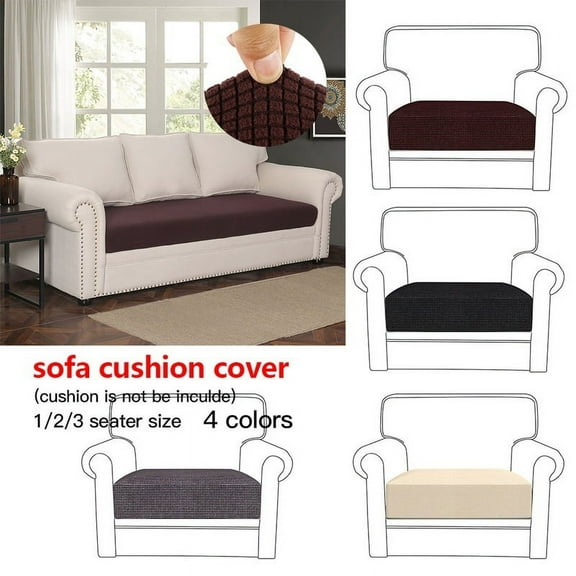 ODOMY Waterproof 1/2/3 Seaters Sofa Chair Cushion Cover Elastic Polar Fleece Sofa Mat Seat Cushion Cover Home Indoor Furniture Decor