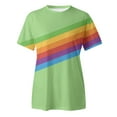 thumbnail image 4 of Tiweut T Shirts for Women Rainbow Printed Short Sleeve Crew Neck Summer Shirts for Ladies Size M, 4 of 4