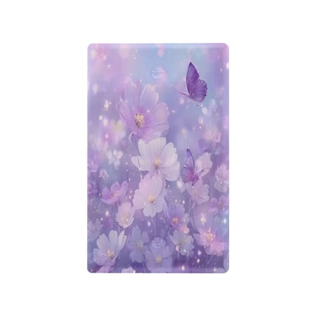 Unused Outlet Cover Switch Plate PC Material Electrical Outlet Covers Wall Plates with Screws Purple and White Flowers