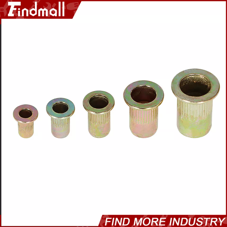 CIRCLE- Findmall 300Pack Zinc Steel Rivet Nut Kit 150Pcs Metric & 150Pcs Sae Rivnut