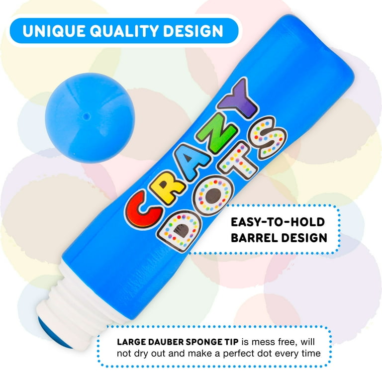 US Art Supply 8-Color Crazy Dots Kids Marker Set - Washable