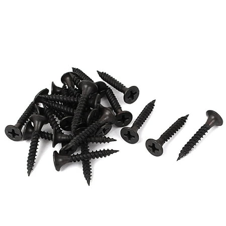 

Uxcell M3.5x25mm Zinc Plated Flat Head Self Tapping Screws Black (25-pack)