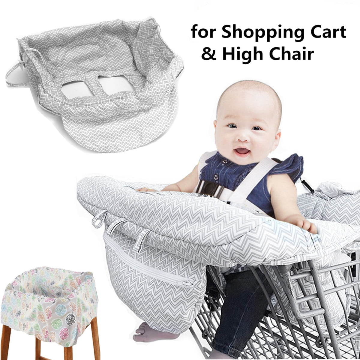 Foldable Baby Shopping Trolley Cart Seat Pad Kid High Chair Protective Mat Cover 