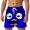 Dark Blue, variant on Mens Casual Shorts Funny Cartoon Face Print Short Pants with Drawstring Comfortable Summer Board Shorts for Men Black L