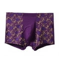 thumbnail image 2 of rygai Seamless Mid Rise Modal Boxer Underwear Fashionable Print U-Bump Male Panties for Inside Wear,Purple 4XL, 2 of 8