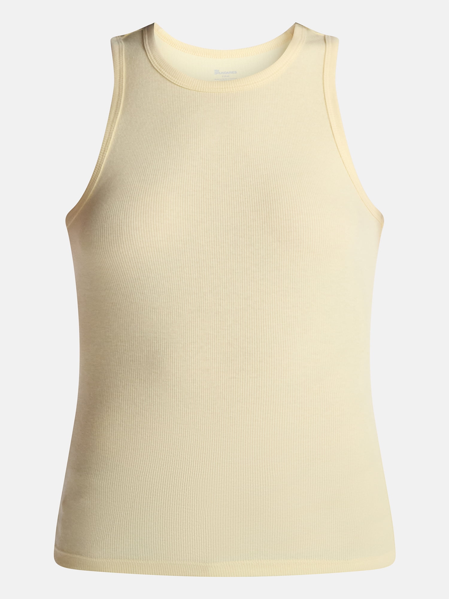 No Boundaries Ribbed High Neck Tank Top, Women's XXS-XXL