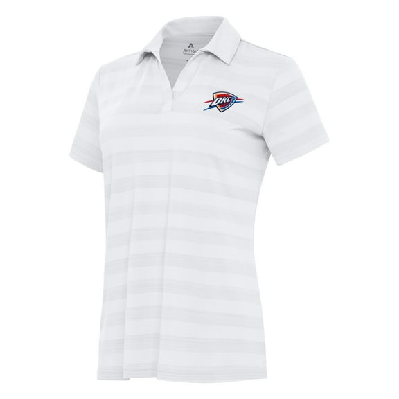 Women's Antigua White Oklahoma City Thunder Tunnel Polo