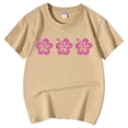 thumbnail image 4 of MEZZALL T-Shirt pour Filles, Imprimé Floral, Col Rond, Manches Courtes, T-Shirt Décontracté, Confortable, 3-4 Ans, 4 of 5