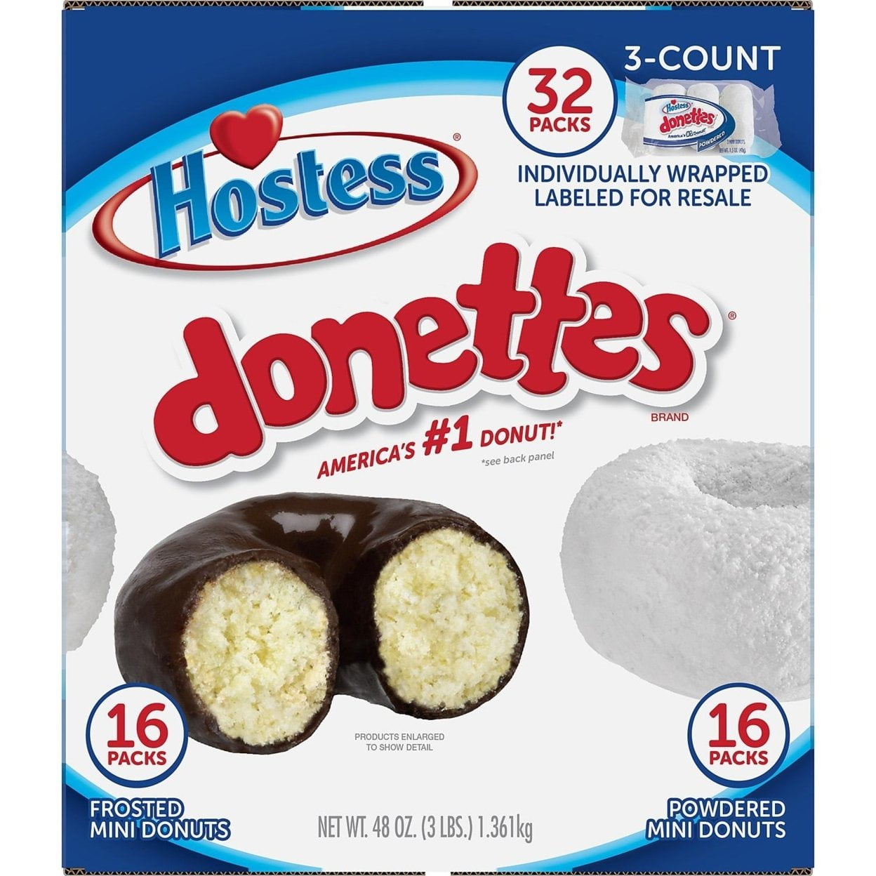Hostess Mini Powered Donettes and Frosted Chocolate Donettes (1.5 oz. 36 pk.)