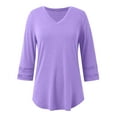 thumbnail image 5 of Womens Top Crewneck Purple Womens Long Sleeve T Shirt Womens Basic Tops Fall Top Women, 5 of 5