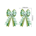 thumbnail image 3 of Beautynvta St. Patrick's Day Bow Decoration, 2 Pcs Large Cloth Wreath Bows, Green Plaid Clover Shamrock Irish Hats Decor for Front Door, Tree Topper, Indoor Outdoor Use, 3 of 6