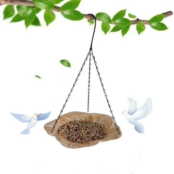 Outdoor Hanging Bird Feeder, Bird Feeder Hanging for Garden Yard Outside Hanging Bird Feeder Tray - Metal Mesh Platform Feeders For Birds Garden Decoration for Backyard Clearance
