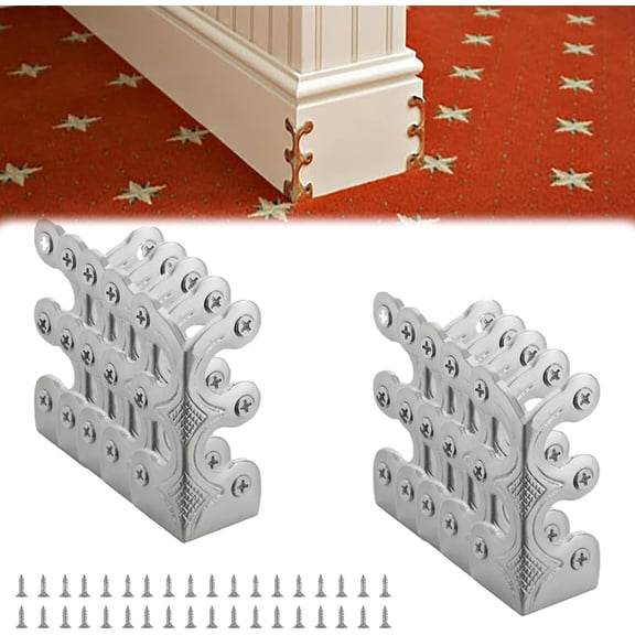 Baseboard Corner Protectors, Solid Brass Skirting Board Corner Protectors, Vintage Metal Corner Protector, Decorative Protector Cover(10)