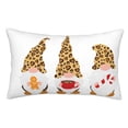 thumbnail image 1 of Wukai Christmas Gnomes In Leopard Print Plush Throw Pillow Cover, Double-sided Pillow Protector without Pillow Core, with Hidden Zipper, Home Decorations-16"x24", 1 of 6
