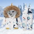 thumbnail image 2 of UAYOTSE Toddler Adorable Dinosaur Print Snowsuit Baby Boys Girls Winter Ski Suits Clothes Warm Hooded Jacket and Bib Pants,Sizes 3-4 Years, 2 of 4