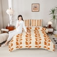thumbnail image 4 of jejeloiu Vintage Botanical Leaf Twin Comforter Sets,Orange Beige Bedding Set For Girls Boys Reversible 2 Pieces, 4 of 8