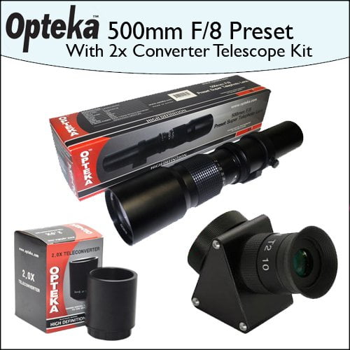 Opteka 500mm f/8 High Definition Preset Telephoto Lens + Lens Converter