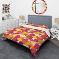 thumbnail image 1 of Designart 'Abstract Geometric Retro III' Ensemble de Housse de Couette Mi-Siècle, 1 of 5