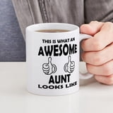 Gift Base Copricuscino In Lino 40x40cm – This Is What An Awesome Auntie Looks Like – Fodera Con Frasi Per Zia