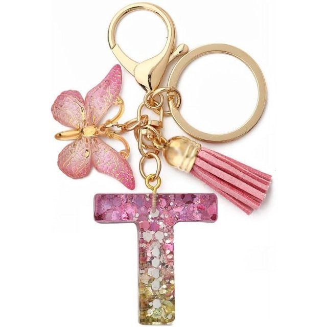 Letter Keychain,26 Letters A-Z Decorative Letter Keychain,Name Keychain for Women Girls Men Teenager Gift