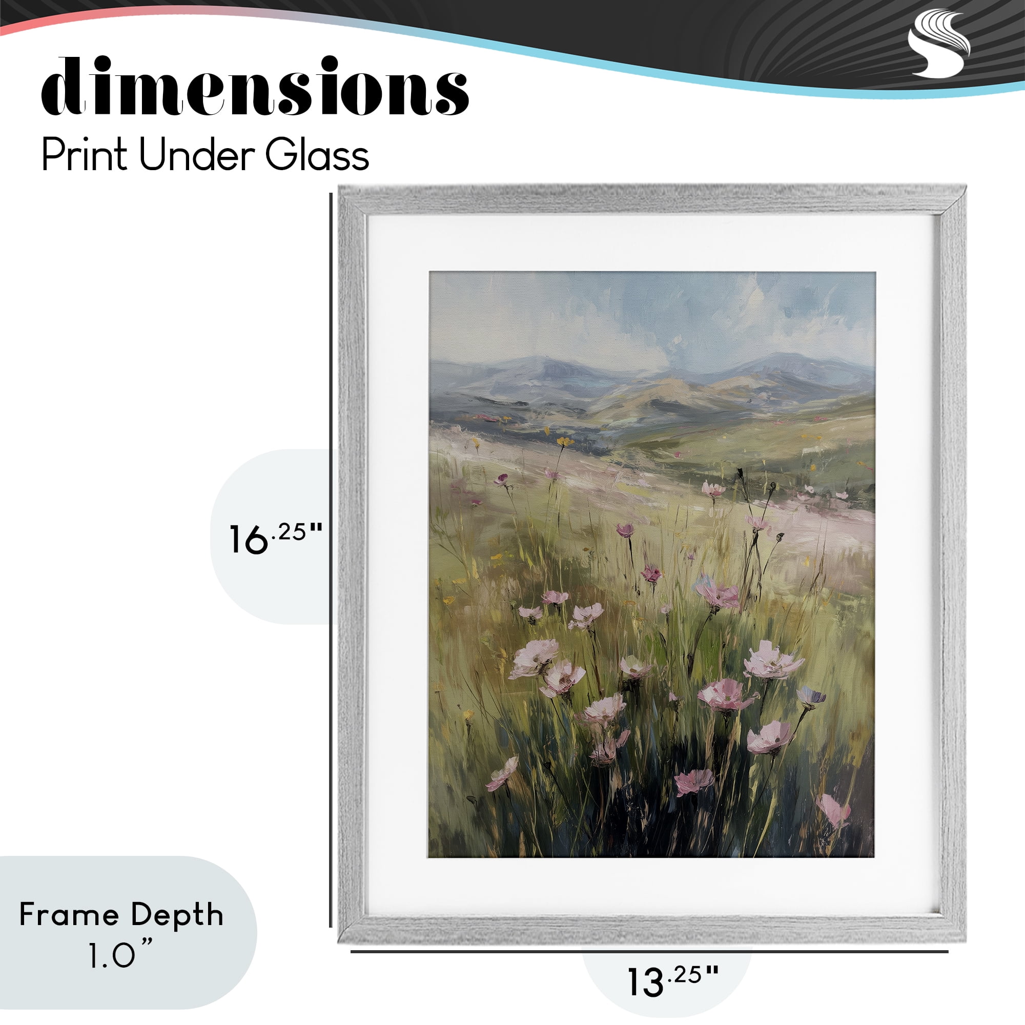 Stupell Industries Wild Shrubs in Pasture Gray Framed Print Under Glass, design by Svetlana Aleynikova