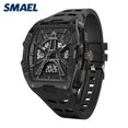 thumbnail image 2 of Men's Square Wrist Watch Silicone Sports Watch Waterproof Analog Digital Multifunction Clock, 2 of 6