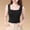 15#Black, variant on Women's Square Neck Wide Strap Tank Top Built in Bra Solid Color Basic Tops Going Out Shirt Slim Fit Summer Outdoor Wearing Black,Size M