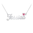 thumbnail image 1 of Name Necklace with Pink Cold Enamel Heart, 1 of 4