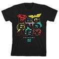 thumbnail image 5 of Bioworld The Justice League Legendary Hero Logos Youth Black Graphic Tee-Medium, 5 of 7
