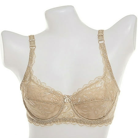 

Shulemin Women Lace Adjustable Bra Deep V Push Up Shaping Padded Brassiere for Daily Wear Apricot M