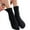 Black, variant on dianhelloya Autumn Winter Warm Thick Solid Color Women Elastic Breathable Middle Tube Socks Black